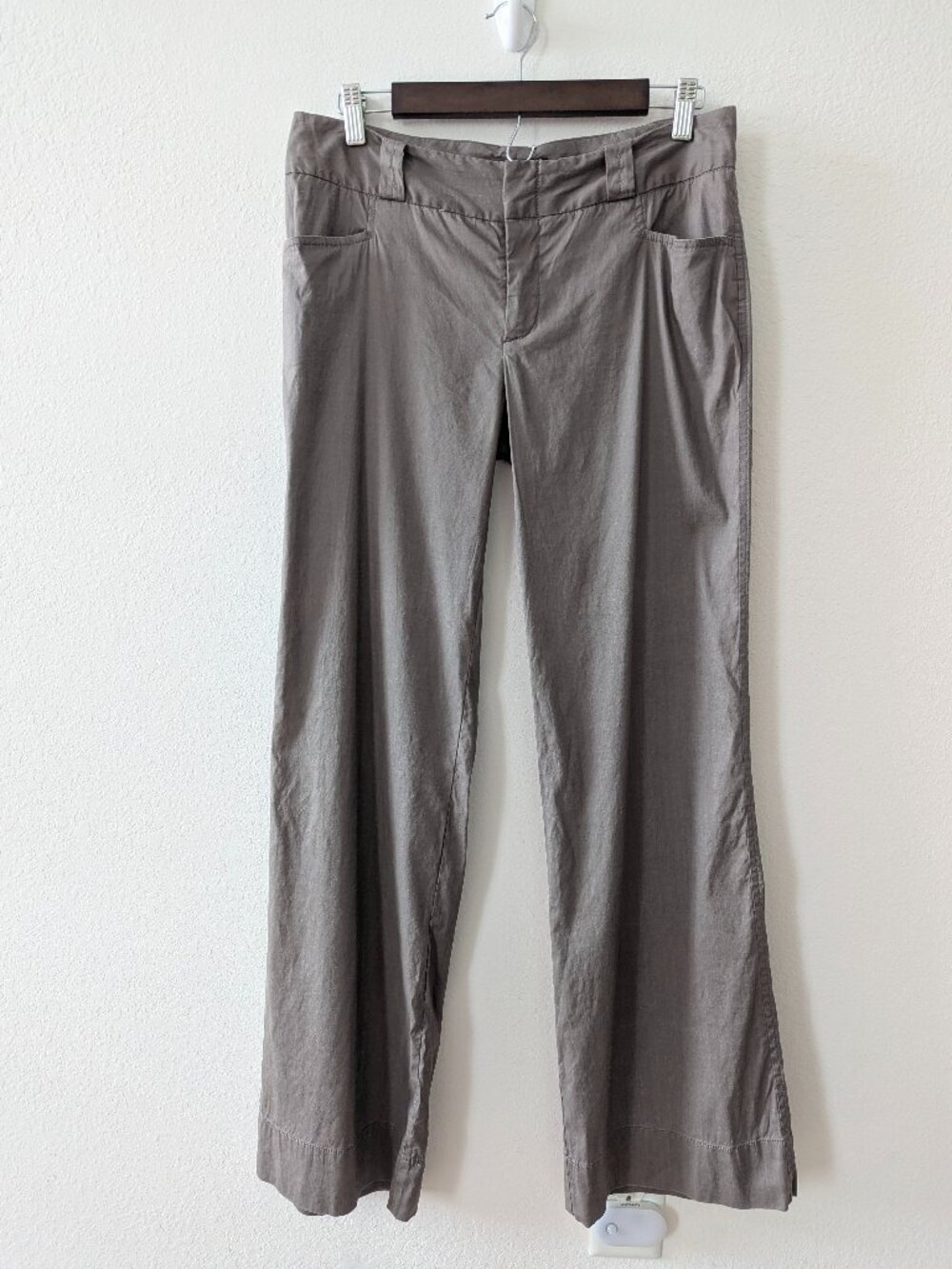 Mossimo Ramie Blend Straight Leg Pants Taupe Size 8
